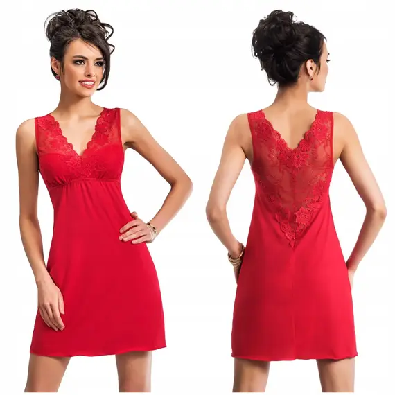 ​כותונת מויסקוזה עם תחרה Donna KRISTINA , אדום, M, צבע: אדום,  מידה: M