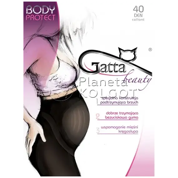 גרביון הריון 40 דנייר BODY PROTECT GATTA, שחור, S-2, צבע: שחור,  מידה: S-2, 4 image