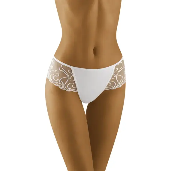 תחתוני חוטיני נשים גזרה גבוהה MALAGUENA​ WOLBAR, לבן, S-2, צבע: לבן,  מידה: S-2