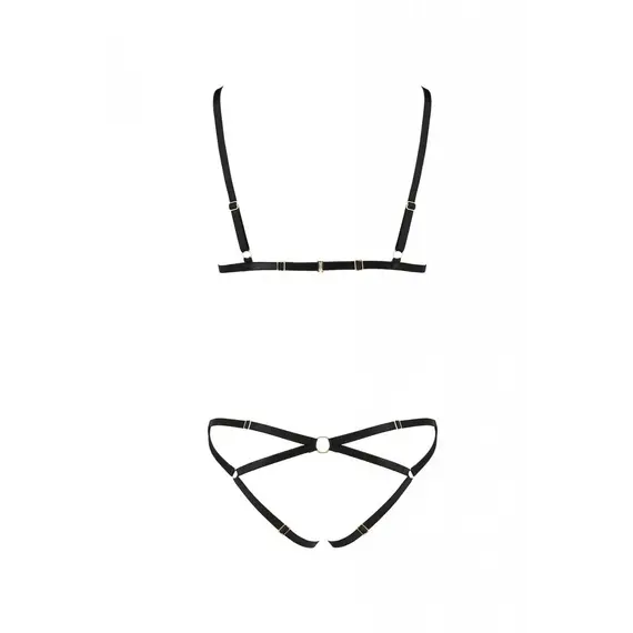 סט סקסי 2 חלקים NICKY PASSION, שחור, S-M, צבע: שחור,  מידה: S-M, 4 image