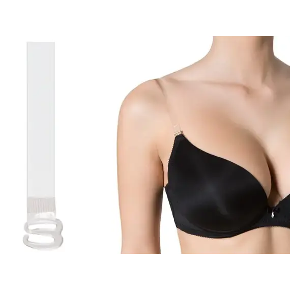 כתפיות שקופות עם אבזמי מתכת 10 מ"מ RT04 JULIMEX, שחור, ONE SIZE, 2 image