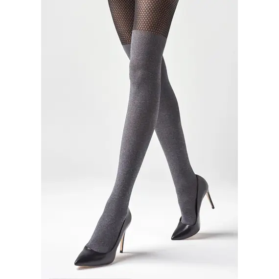 גרביונים מדוגמים עם גרבי חיקוי ZAZU N04 דנייר 40 MARILYN, שחור, XS-S, צבע: שחור,  מידה: XS-S, 3 image