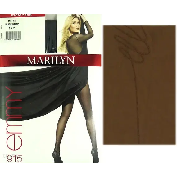 גרביונים מדוגמים עם פס אחורי וציור 20 דנייר ​EMMY 915