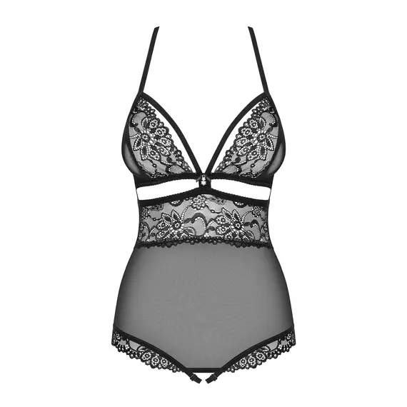 בגד גוף סקסי עם מפשעון פתוח 838-TED-1 OBSESSIVE, שחור, S-M, צבע: שחור,  מידה: S-M, 7 image