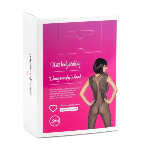 גרביון גוף רשת שלם עם מפשעון חשוף N112 OBSESSIVE, שחור, S-L (ONE SIZE), צבע: שחור,  מידה: S-L (ONE SIZE), 2 image