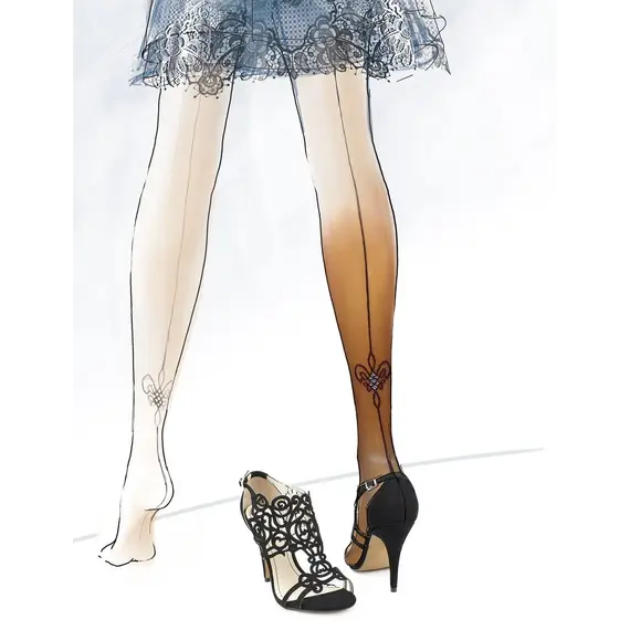 גרביונים מעוצבים עם תפרעם ולורקס RONNA 20 GATTA, שחור, S-2, צבע: שחור,  מידה: S-2