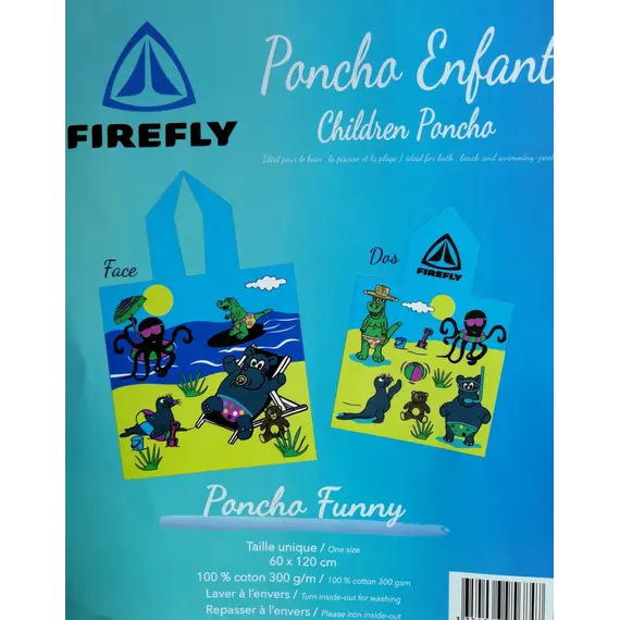 מגבת פונצ'ו עם כובע 100% כותנה LE COMPTOIR DE LA PLAGE, ONE SIZE,, צבע אביזרים: Funny,  מידה: ONE SIZE