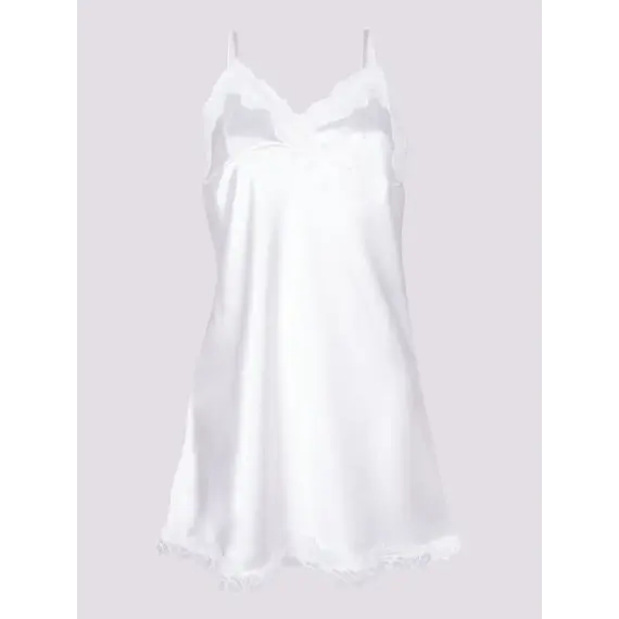 כותונת סאטן 0012K YOCLUB, שמנת, L, צבע: שמנת,  מידה: L, 2 image