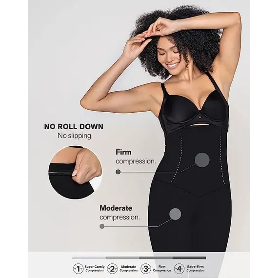 טייץ דחיסה עם גזרה גבוהה במיוחד 012901 LEONISA, שחור, L, צבע: שחור,  מידה: L, 3 image