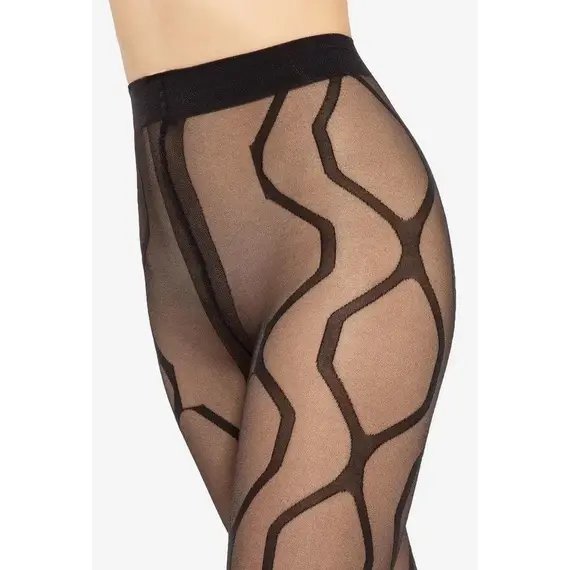 גרביונים מעוצבים 40 דנייר Modern W.05 GATTA, שחור, 2, צבע: שחור,  מידה: 2, 4 image