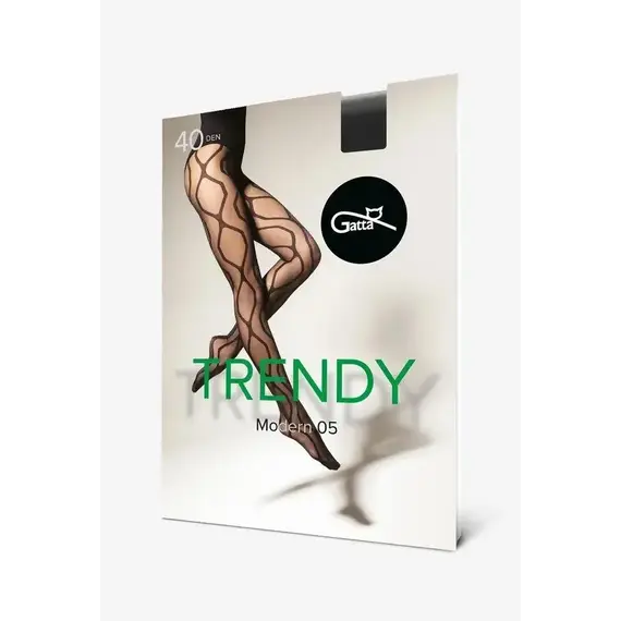 גרביונים מעוצבים 40 דנייר Modern W.05 GATTA, שחור, 2, צבע: שחור,  מידה: 2