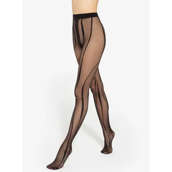 גרביונים מעוצבים 40 דנייר Modern W.04 GATTA, שחור, 2, צבע: שחור,  מידה: 2, 2 image