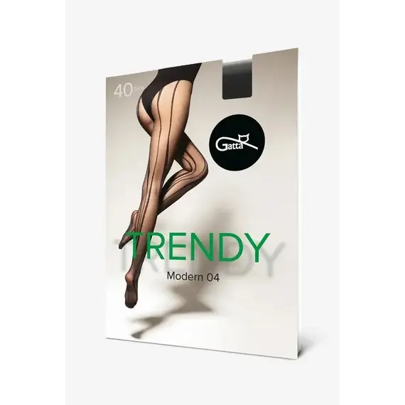 גרביונים מעוצבים 40 דנייר Modern W.04 GATTA, שחור, 2, צבע: שחור,  מידה: 2, 3 image