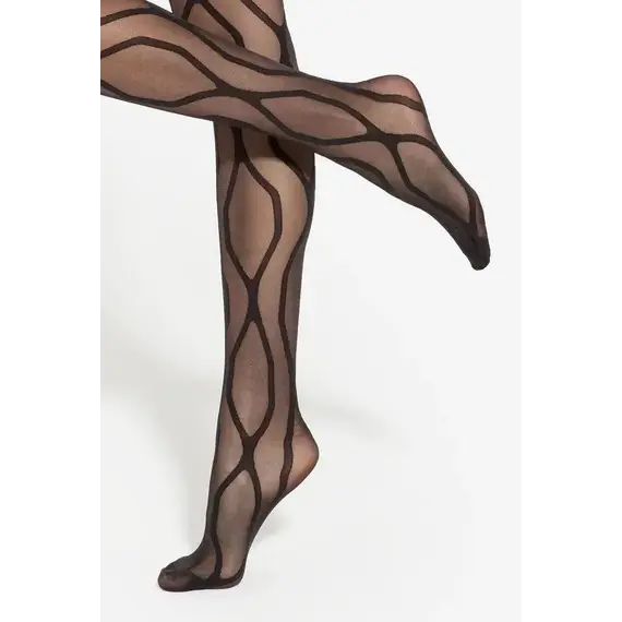 גרביונים מעוצבים 40 דנייר Modern W.05 GATTA, שחור, 2, צבע: שחור,  מידה: 2, 2 image