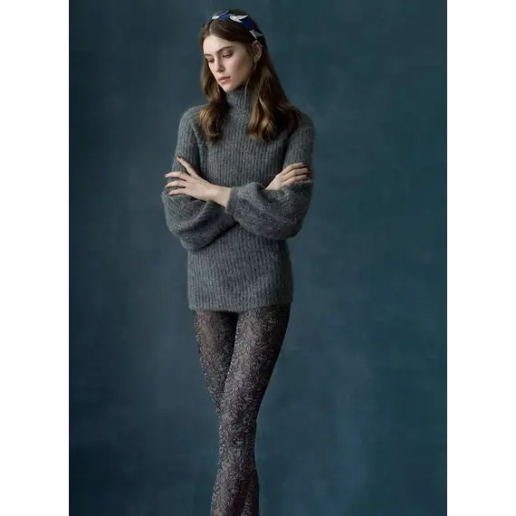 גרביונים מדוגמים 40 דיינר JULIET 5805 FIORE, גרפיט, 2, צבע: גרפיט,  מידה: 2