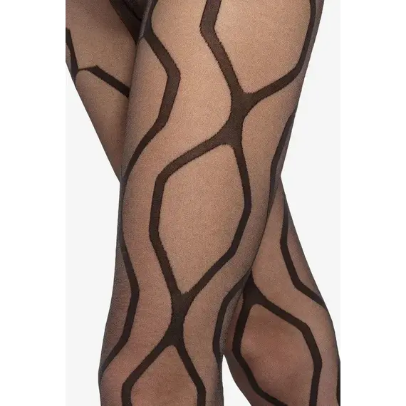 גרביונים מעוצבים 40 דנייר Modern W.05 GATTA, שחור, 2, צבע: שחור,  מידה: 2, 3 image