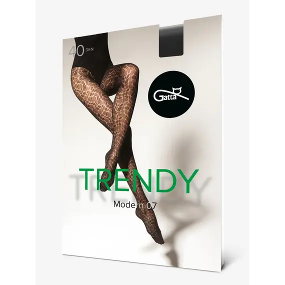 גרביונים מעוצבים 40 דנייר Modern W.07 GATTA, שחור, 2, צבע: שחור,  מידה: 2, 4 image