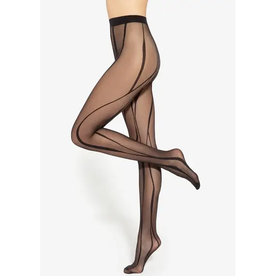 גרביונים מעוצבים 40 דנייר Modern W.04 GATTA, שחור, 2, צבע: שחור,  מידה: 2