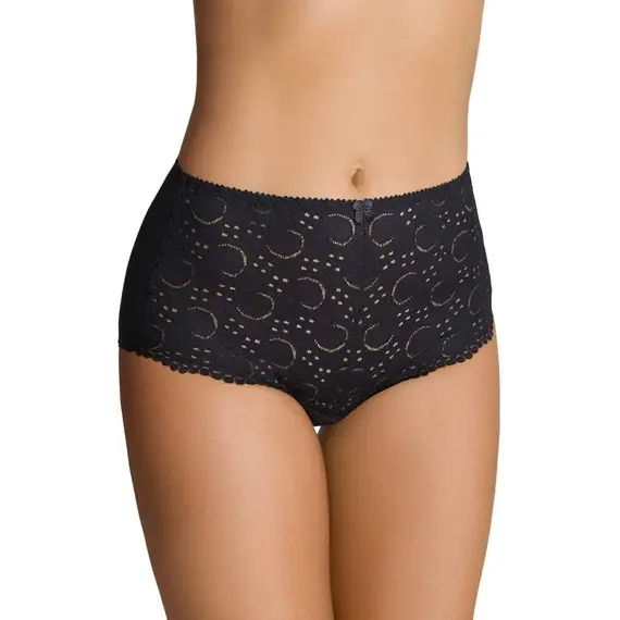 תחתון מקסי כותנה עם תחרה ULLA EMILI, שחור, M, צבע: שחור,  מידה: M