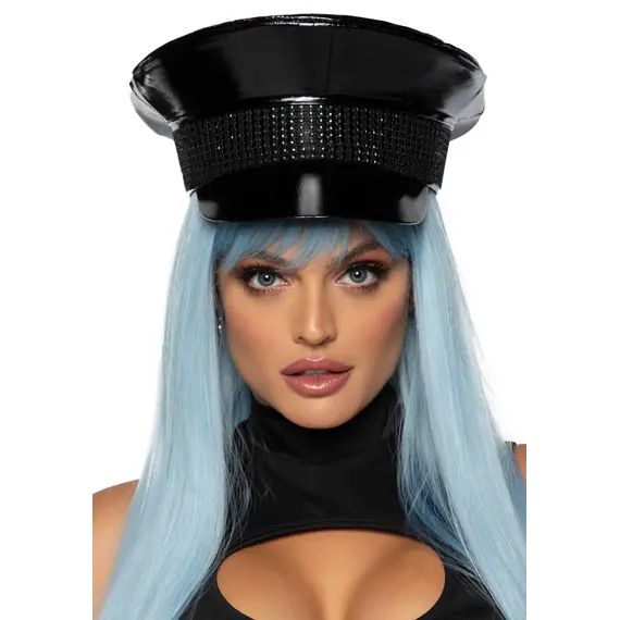 כובע עם דקור אבנים מעוטר ריינסטון 2772 LEG AVENUE, לבן, ONE SIZE, צבע: לבן,  מידה: ONE SIZE, 2 image