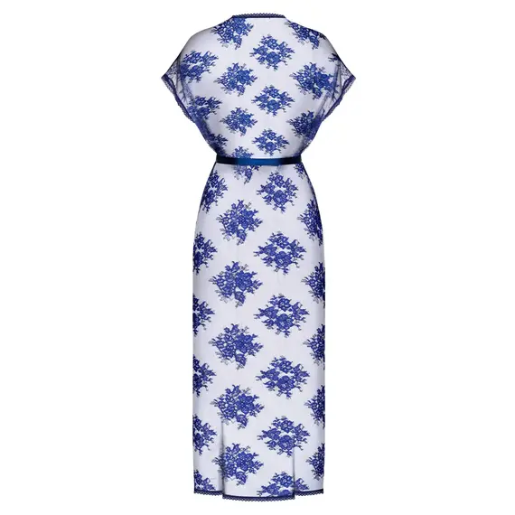 חלוק ארוך תחרת "ריסים" | סקסי | FLOWLACE OBSESSIVE, שחור, L-XL, צבע: שחור,  מידה: L-XL