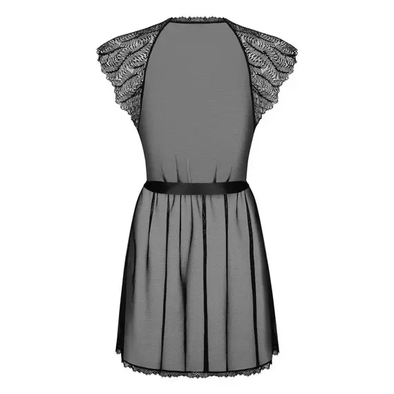 חלוק תחרה סקסי ROMANESA OBSESSIVE, שחור, L-XL, צבע: שחור,  מידה: L-XL