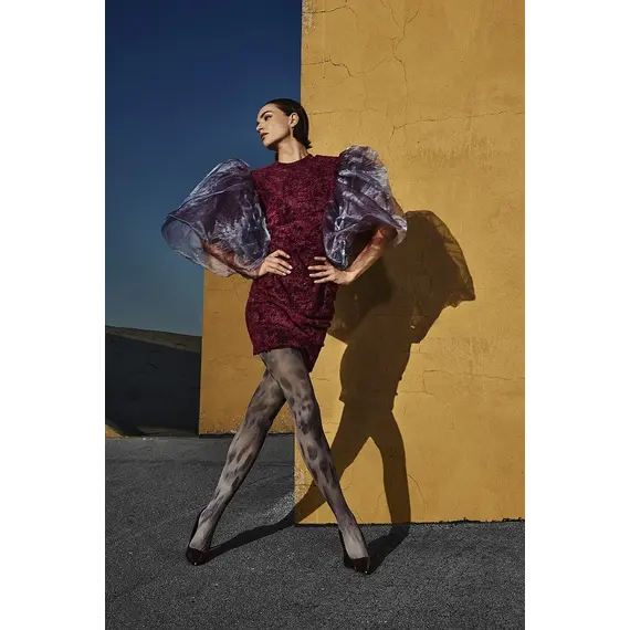 גרביונים מעוצבים אטומים ממיקרופייבר 40 דנייר ARTEA W.01 GATTA, אפור, L-4, צבע: אפור,  מידה: L-4, 6 image