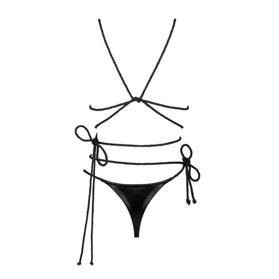 סט סקסי 2 חלקים CORDELLIS-2 OBSESSIVE, שחור, S-L (ONE SIZE), 3 image