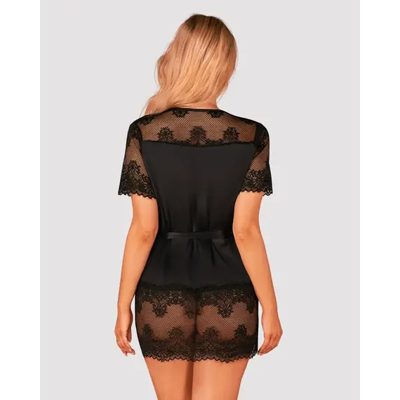 חלוק תחרה | סקסי | MADERRIS OBSESSIVE, שחור, XL-2XL, צבע: שחור,  מידה: XL-2XL, 2 image