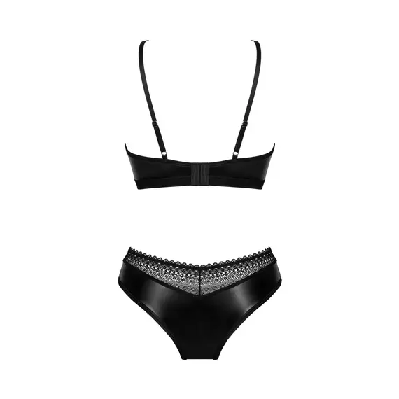 סט סקסי 2 חלקים | דמוי עור | NORIDES OBSESSIVE, שחור, M-L, צבע: שחור,  מידה: M-L, 3 image