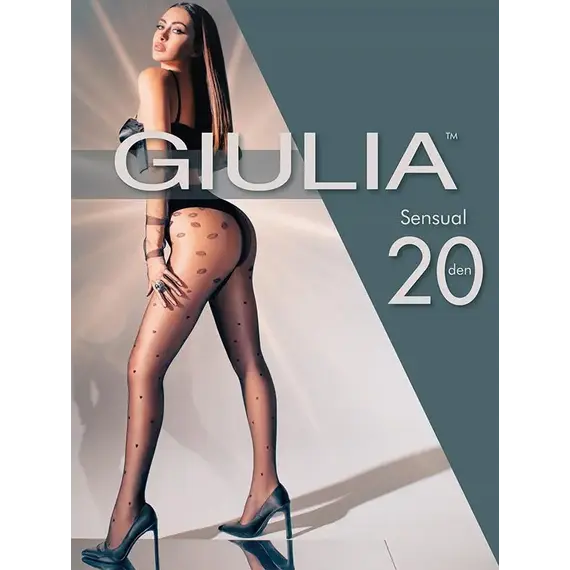 גרביונים מעוצבים 20 דנייר SENSUAL 20 N2 JIULIA, שחור, L, צבע: שחור,  מידה: L, 5 image