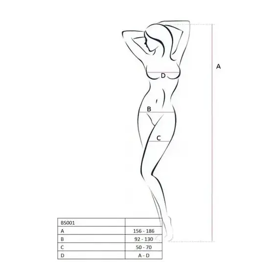 גרביון לכל הגוף עם מפשעון חשוף BS056 PASSION, שחור, S-L (ONE SIZE), 2 image