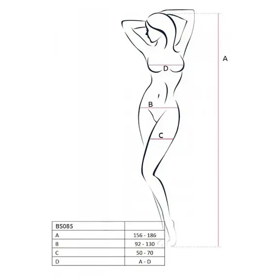 גרביון גוף עם מפשעון חשוף BS085 PASSION, שחור, S-L (ONE SIZE), 4 image