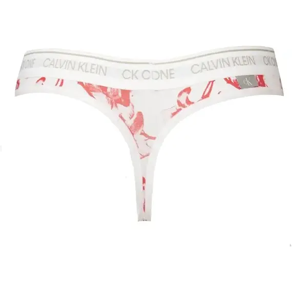 תחתון חוטיני פרחוני CK CALVIN KLEIN, לבן, S, צבע: לבן,  מידה: S