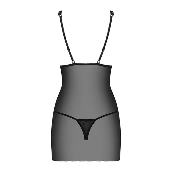 כותונת וחוטיני תואם LUCITA OBSESSIVE, שחור, S-M, צבע: שחור,  מידה: S-M, 3 image