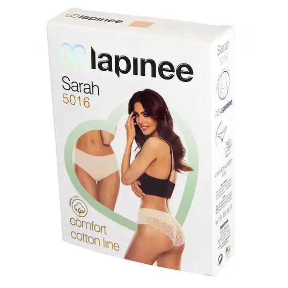 תחתוני נשים קלאסים גזרה גבוהה | כותנה אורגנית MARGOT 5018 LAPINEE ,גוף, S, צבע: גוף,  מידה: S, 5 image