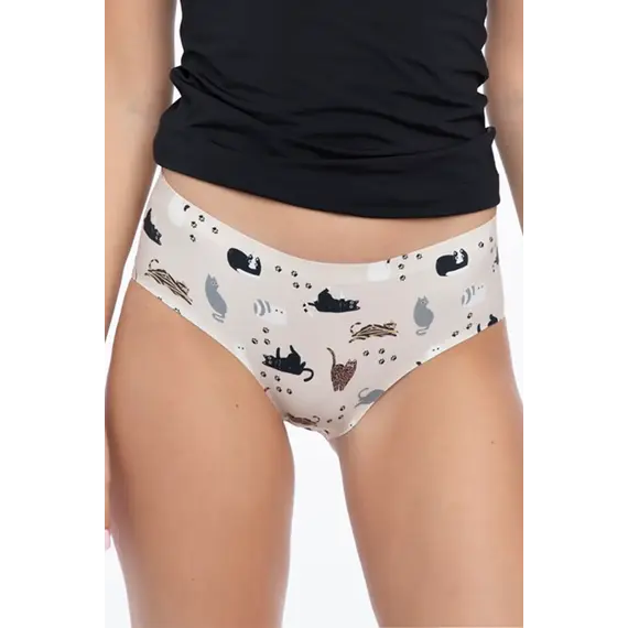 תחתוני מידי ללא תפר עם פרינט חתולים FIGI KITTY JULIMEX, פרינט, S, צבע: פרינט,  מידה: S, 3 image