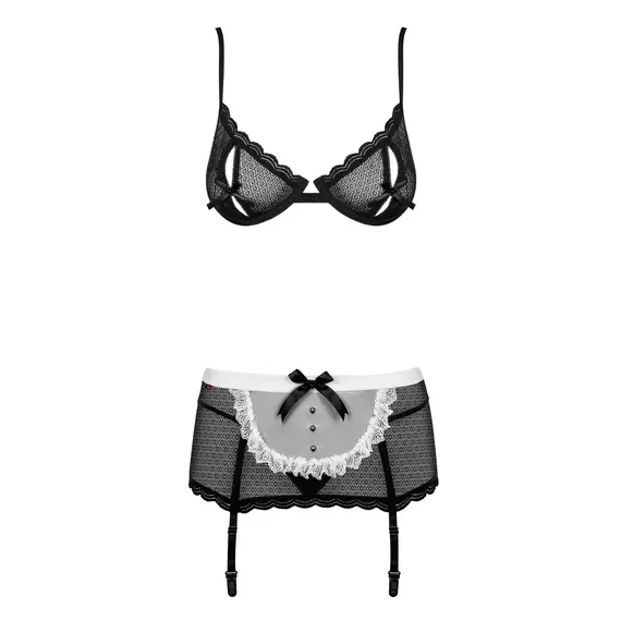 תחפושת עוזרת בית 5 חלקים MAIDME OBSESSIVE, שחור, L-XL, צבע: שחור,  מידה: L-XL
