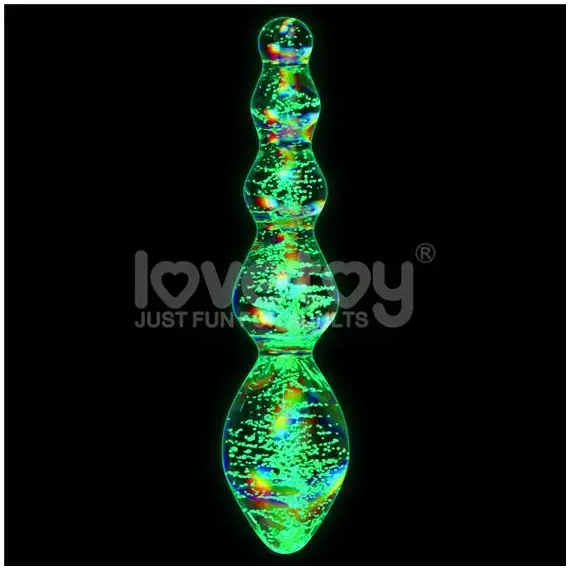 דילדו זכוכית חרוזי, חושני, זוהר בחושך 16.3 ס"מ LOVETOY, זכוכית, 3 image