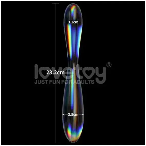 דילדו זכוכית כפול וחלק 20.5 ס"מ