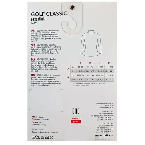 גולף קלאסי עם שרוולים ארוכים GOLF CLASSIC GATTA, XL, שחור, צבע: שחור,  מידה: XL, 2 image