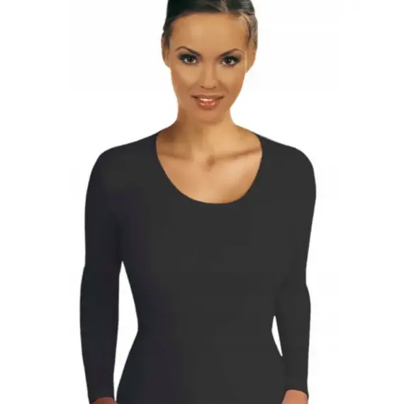 חולצה עם צווארון עגול ושרוולים ארוכים | 100% כותנה