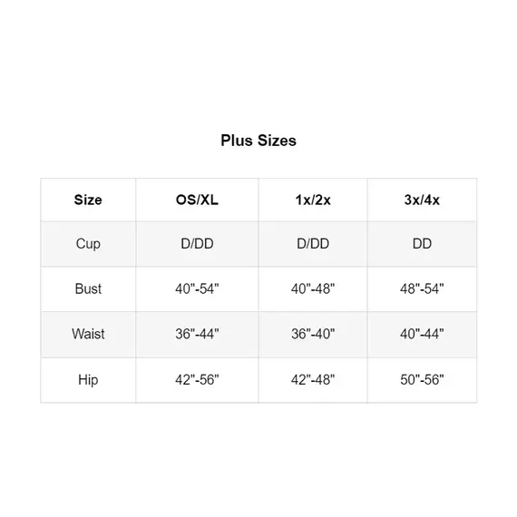 מחוך ובגד גוף סקסי למידות גדולות 12462X DREAMGIRL, שחור, 3XL, צבע: שחור,  מידה: 3XL, 4 image