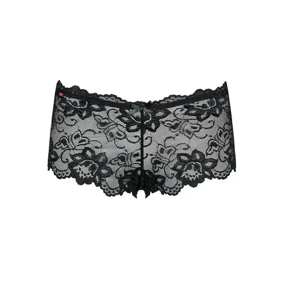 תחתון בוקסר עם תחרה IDILLIA OBSESSIVE, שחור, S-M, צבע: שחור,  מידה: S-M, 3 image