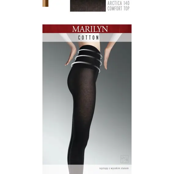 גרביון חם מכותנה עם גימור מט 140 דנייר ARCTICA 140 MARILYN, שחור, S-2, צבע: שחור,  מידה: S-2