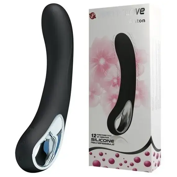 ויברטור חדיש מסיליקון רפואי עם ידית אחיזה, נטען עם 12 רמות רטט ALSTON