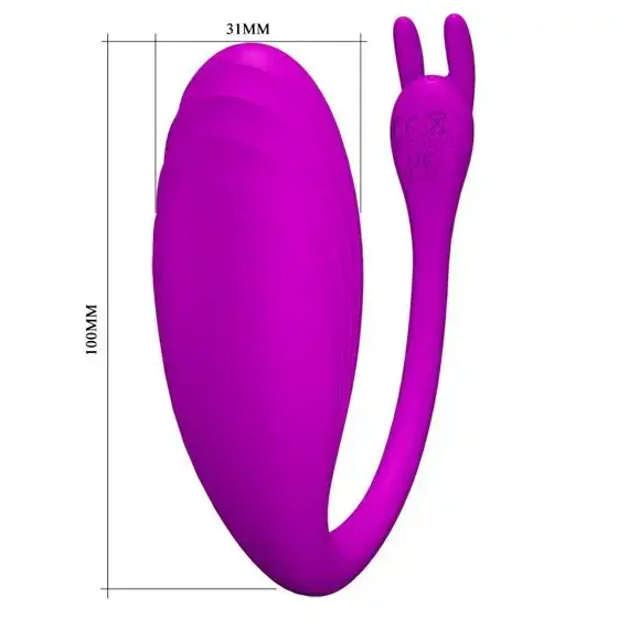 ביצת אהבה מסיליקון רפואי | USB עם 12 תוכניות רטט | אפליקציה PRETTY LOVE , סגול, 4 image