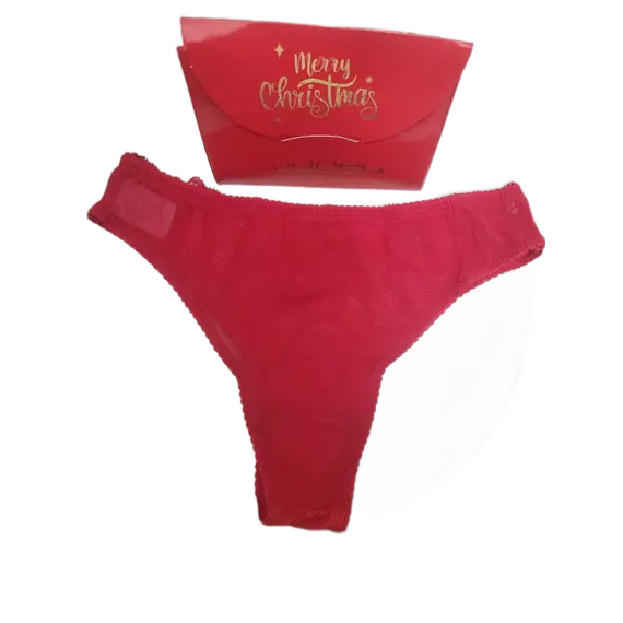 תחתון ברזילאי עם תכשיט אבנים 6109 אדום, JADEA , S, צבע: אדום,  מידה: S, 3 image