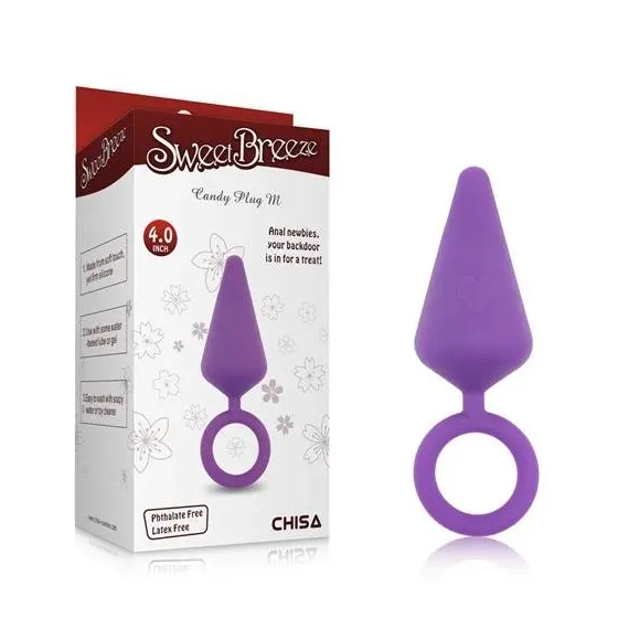 פלאג אנאלי בינוני מסיליקון רפואי במרקם חלק משי | 10 ס"מ | Candy Plug M CHISA NOVELTIES, סגול