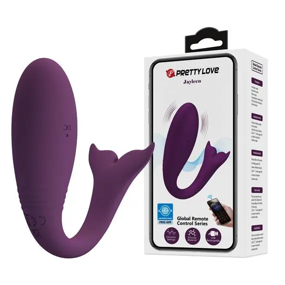 ביצת אהבה מסיליקון רפואי | USB עם 12 תוכניות רטט | אפליקציה | JAYLEEN PRETTY LOVE , סגול, 14 image